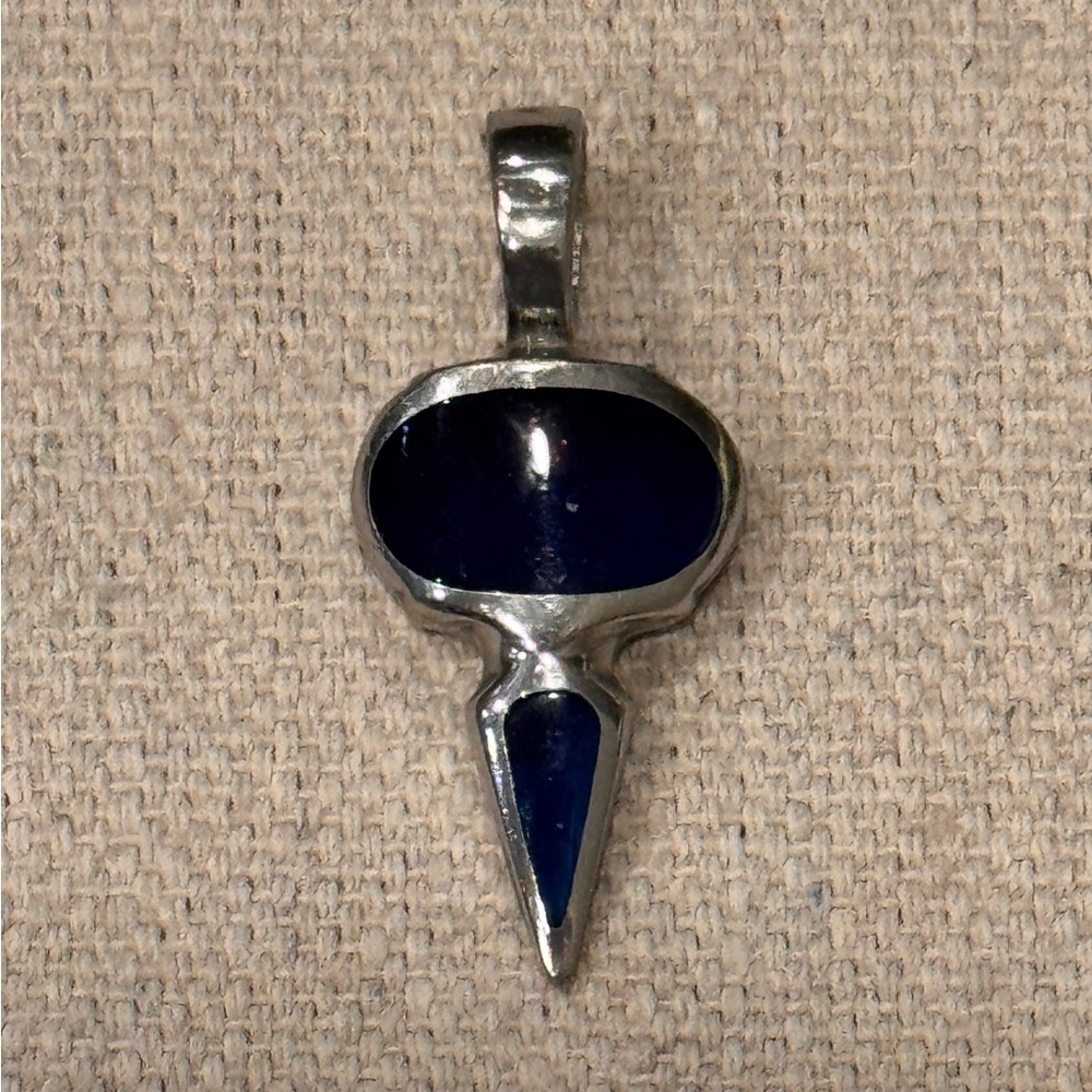 BICO Australia Cobalt Blue Transparent Resin & Silver-Plated Pendant